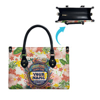 Personalized Hawaii School Club Back To Class Leather Bag Retro Tropical Hibiscus Pattern With Open Notebook TS04 - Polynesian Pride