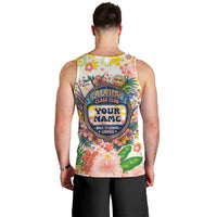 Personalized Hawaii School Club Back To Class Men Tank Top Retro Tropical Hibiscus Pattern With Open Notebook TS04 - Polynesian Pride
