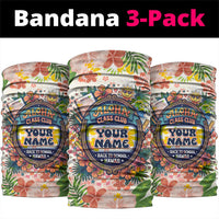 Personalized Hawaii School Club Back To Class Neck Gaiter Retro Tropical Hibiscus Pattern With Open Notebook TS04 package One Size: 25*50cm White Orange - Polynesian Pride