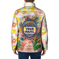 Personalized Hawaii School Club Back To Class Padded Jacket Retro Tropical Hibiscus Pattern With Open Notebook TS04 - Polynesian Pride