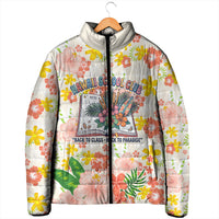 Personalized Hawaii School Club Back To Class Padded Jacket Retro Tropical Hibiscus Pattern With Open Notebook TS04 - Polynesian Pride