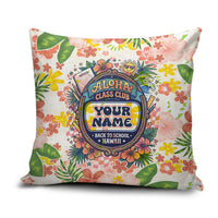 Personalized Hawaii School Club Back To Class Pillow Cover Retro Tropical Hibiscus Pattern With Open Notebook TS04 White Orange - Polynesian Pride