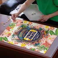 Personalized Hawaii School Club Back To Class Puzzle Retro Tropical Hibiscus Pattern With Open Notebook TS04 - Polynesian Pride