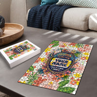 Personalized Hawaii School Club Back To Class Puzzle Retro Tropical Hibiscus Pattern With Open Notebook TS04 - Polynesian Pride