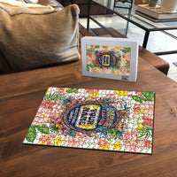 Personalized Hawaii School Club Back To Class Puzzle Retro Tropical Hibiscus Pattern With Open Notebook TS04 - Polynesian Pride