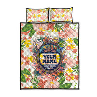 Personalized Hawaii School Club Back To Class Quilt Bed Set Retro Tropical Hibiscus Pattern With Open Notebook TS04 - Polynesian Pride