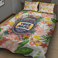 Personalized Hawaii School Club Back To Class Quilt Bed Set Retro Tropical Hibiscus Pattern With Open Notebook TS04 - Polynesian Pride
