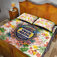 Personalized Hawaii School Club Back To Class Quilt Bed Set Retro Tropical Hibiscus Pattern With Open Notebook TS04 - Polynesian Pride