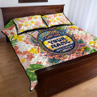 Personalized Hawaii School Club Back To Class Quilt Bed Set Retro Tropical Hibiscus Pattern With Open Notebook TS04 - Polynesian Pride