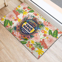 Personalized Hawaii School Club Back To Class Rubber Doormat Retro Tropical Hibiscus Pattern With Open Notebook TS04 - Polynesian Pride