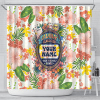 Personalized Hawaii School Club Back To Class Shower Curtain Retro Tropical Hibiscus Pattern With Open Notebook TS04 - Polynesian Pride