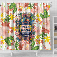 Personalized Hawaii School Club Back To Class Shower Curtain Retro Tropical Hibiscus Pattern With Open Notebook TS04 - Polynesian Pride