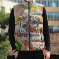 Personalized Hawaii School Club Back To Class Sleeveless Puffer Jacket Retro Tropical Hibiscus Pattern With Open Notebook TS04 - Polynesian Pride
