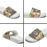 Personalized Hawaii School Club Back To Class Slide Sandals Retro Tropical Hibiscus Pattern With Open Notebook TS04 - Polynesian Pride