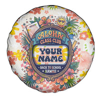 Personalized Hawaii School Club Back To Class Spare Tire Cover Retro Tropical Hibiscus Pattern With Open Notebook TS04 - Polynesian Pride