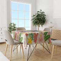 Personalized Hawaii School Club Back To Class Tablecloth Retro Tropical Hibiscus Pattern With Open Notebook TS04 - Polynesian Pride
