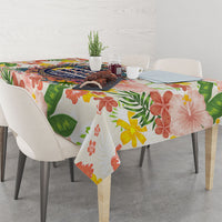 Personalized Hawaii School Club Back To Class Tablecloth Retro Tropical Hibiscus Pattern With Open Notebook TS04 - Polynesian Pride