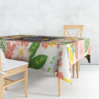 Personalized Hawaii School Club Back To Class Tablecloth Retro Tropical Hibiscus Pattern With Open Notebook TS04 - Polynesian Pride