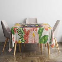 Personalized Hawaii School Club Back To Class Tablecloth Retro Tropical Hibiscus Pattern With Open Notebook TS04 - Polynesian Pride