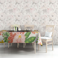 Personalized Hawaii School Club Back To Class Tablecloth Retro Tropical Hibiscus Pattern With Open Notebook TS04 - Polynesian Pride