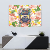 Personalized Hawaii School Club Back To Class Tapestry Retro Tropical Hibiscus Pattern With Open Notebook TS04 - Polynesian Pride