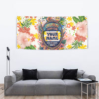 Personalized Hawaii School Club Back To Class Tapestry Retro Tropical Hibiscus Pattern With Open Notebook TS04 - Polynesian Pride