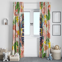 Personalized Hawaii School Club Back To Class Window Curtain Retro Tropical Hibiscus Pattern With Open Notebook TS04 - Polynesian Pride