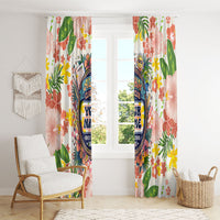 Personalized Hawaii School Club Back To Class Window Curtain Retro Tropical Hibiscus Pattern With Open Notebook TS04 - Polynesian Pride
