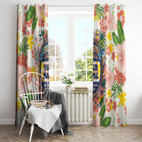 Personalized Hawaii School Club Back To Class Window Curtain Retro Tropical Hibiscus Pattern With Open Notebook TS04 - Polynesian Pride