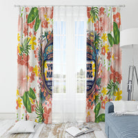 Personalized Hawaii School Club Back To Class Window Curtain Retro Tropical Hibiscus Pattern With Open Notebook TS04 - Polynesian Pride