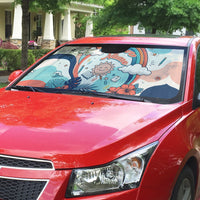 Personalized Hawaii Back To School Auto Sun Shade Retro Rainbow Sun with Tropical Hibiscus Flowers TS04 - Polynesian Pride