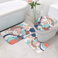 Personalized Hawaii Back To School Bathroom Set Retro Rainbow Sun with Tropical Hibiscus Flowers TS04 - Polynesian Pride