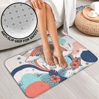 Personalized Hawaii Back To School Bathroom Set Retro Rainbow Sun with Tropical Hibiscus Flowers TS04 - Polynesian Pride