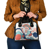 Personalized Hawaii Back To School Shoulder Handbag Retro Rainbow Sun with Tropical Hibiscus Flowers TS04 - Polynesian Pride