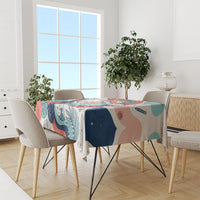 Personalized Hawaii Back To School Tablecloth Retro Rainbow Sun with Tropical Hibiscus Flowers TS04 - Polynesian Pride