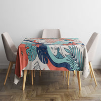 Personalized Hawaii Back To School Tablecloth Retro Rainbow Sun with Tropical Hibiscus Flowers TS04 - Polynesian Pride