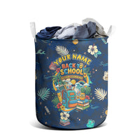 Personalized Hawaii Back To School Aloha Learning Laundry Basket Retro Rainbow open Notebook with Pineapple and Hibiscus Flowers TS04 - Polynesian Pride