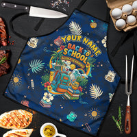 Personalized Hawaii Back To School Aloha Learning Apron Retro Rainbow open Notebook with Pineapple and Hibiscus Flowers TS04 Blue - Polynesian Pride