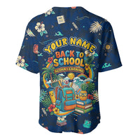Personalized Hawaii Back To School Aloha Learning Baseball Jersey Retro Rainbow open Notebook with Pineapple and Hibiscus Flowers TS04 - Polynesian Pride