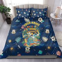 Personalized Hawaii Back To School Aloha Learning Bedding Set Retro Rainbow open Notebook with Pineapple and Hibiscus Flowers TS04 - Polynesian Pride