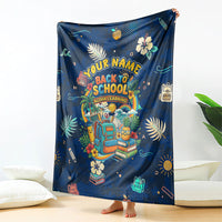 Personalized Hawaii Back To School Aloha Learning Blanket Retro Rainbow open Notebook with Pineapple and Hibiscus Flowers TS04 - Polynesian Pride