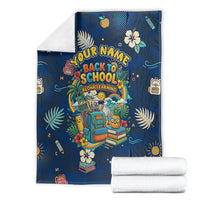 Personalized Hawaii Back To School Aloha Learning Blanket Retro Rainbow open Notebook with Pineapple and Hibiscus Flowers TS04 - Polynesian Pride