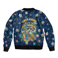 Personalized Hawaii Back To School Aloha Learning Bomber Jacket Retro Rainbow open Notebook with Pineapple and Hibiscus Flowers TS04 - Polynesian Pride