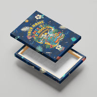 Personalized Hawaii Back To School Aloha Learning Canvas Wall Art Retro Rainbow open Notebook with Pineapple and Hibiscus Flowers TS04 - Polynesian Pride