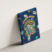 Personalized Hawaii Back To School Aloha Learning Canvas Wall Art Retro Rainbow open Notebook with Pineapple and Hibiscus Flowers TS04 - Polynesian Pride