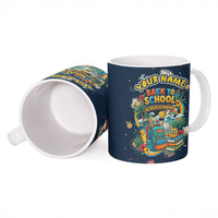 Personalized Hawaii Back To School Aloha Learning Ceramic Mug Retro Rainbow open Notebook with Pineapple and Hibiscus Flowers TS04 - Polynesian Pride