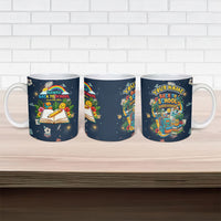 Personalized Hawaii Back To School Aloha Learning Ceramic Mug Retro Rainbow open Notebook with Pineapple and Hibiscus Flowers TS04 - Polynesian Pride