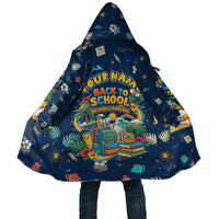 Personalized Hawaii Back To School Aloha Learning Cloak Retro Rainbow open Notebook with Pineapple and Hibiscus Flowers TS04 Unisex Blue - Polynesian Pride