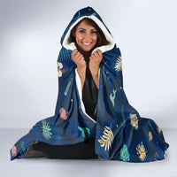 Personalized Hawaii Back To School Aloha Learning Hooded Blanket Retro Rainbow open Notebook with Pineapple and Hibiscus Flowers TS04 - Polynesian Pride
