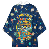 Personalized Hawaii Back To School Aloha Learning Kimono Retro Rainbow open Notebook with Pineapple and Hibiscus Flowers TS04 - Polynesian Pride